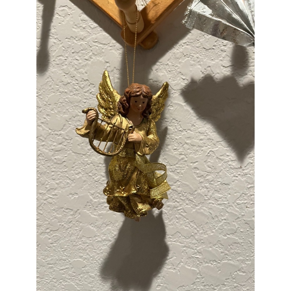 Mixed Lot of Vintage Gold & Silver Ornaments - Angel, Fans, Tassels & Heart